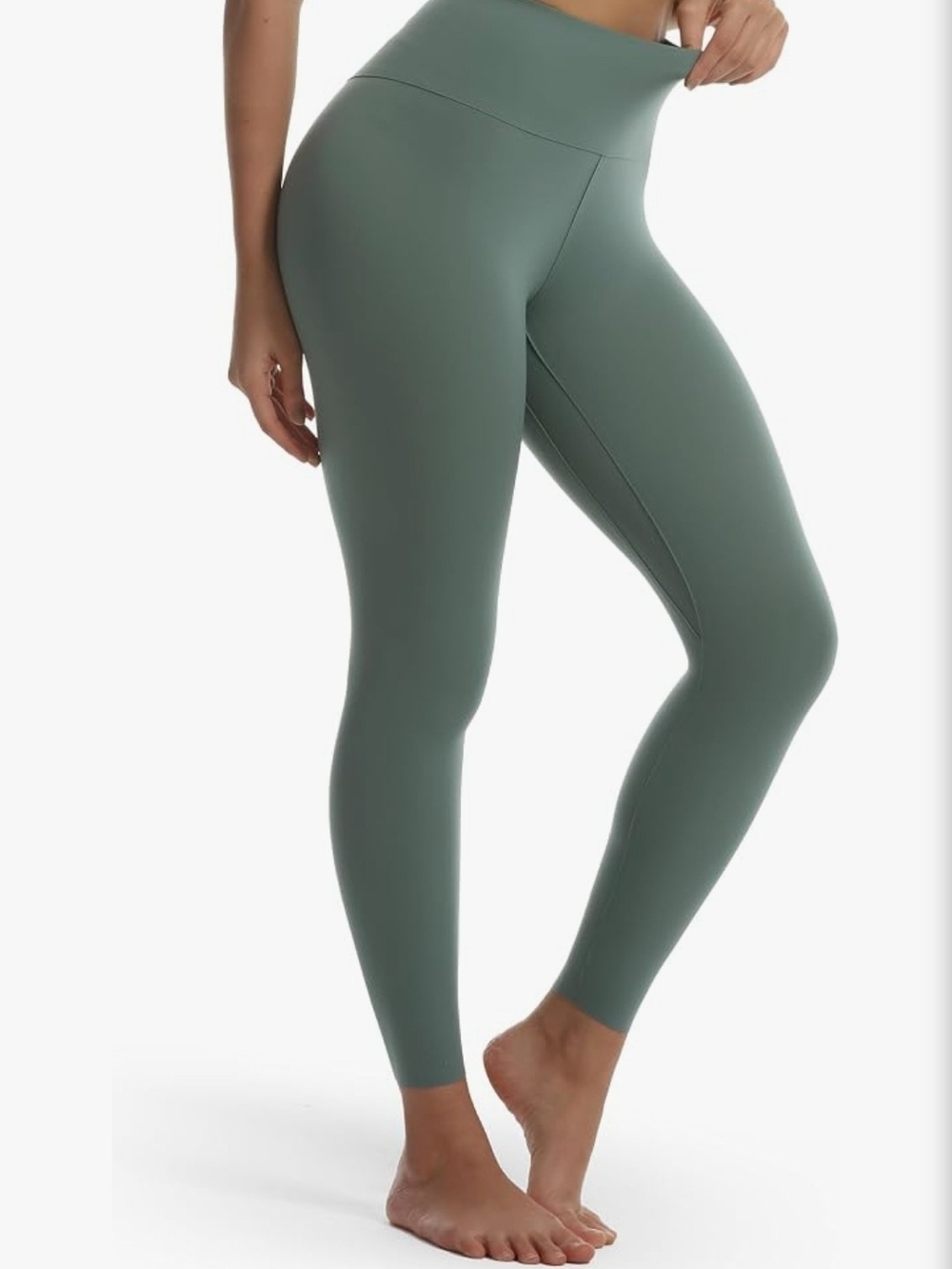 COMFELIE Trimmable Mid-Waisted Seamless Leggings Green XL NWOT